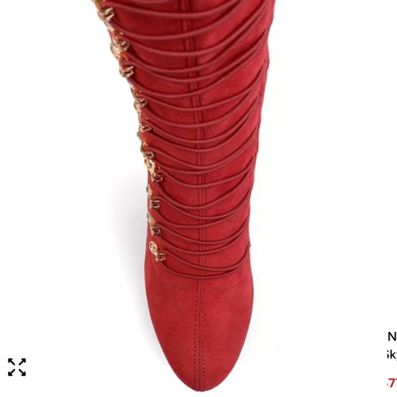 Red NWOB Thigh High JC Trill Boots size 6 - Picture 4 of 4